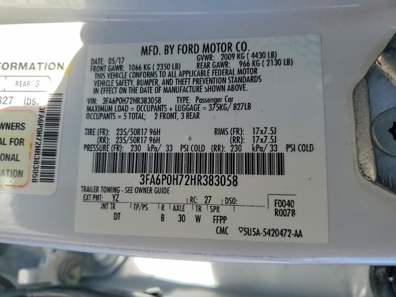 2017 Ford Fusion se