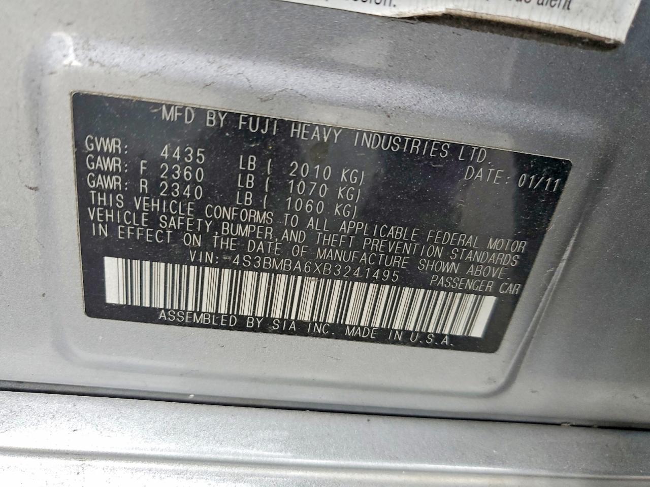 2011 Subaru Legacy 2.5i