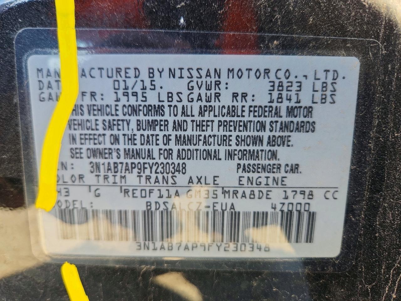 2015 Nissan Sentra s