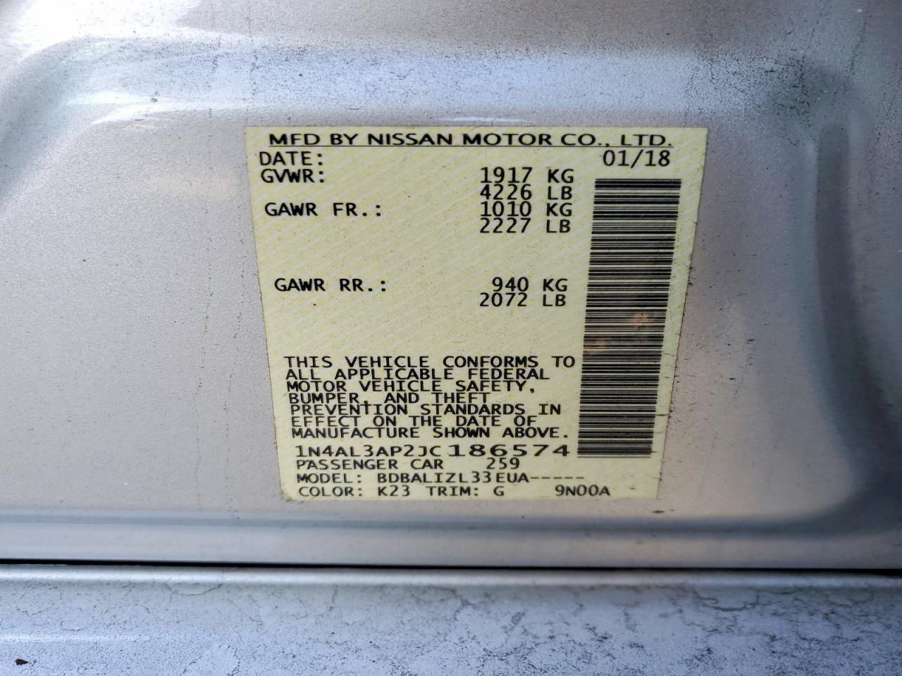 2018 Nissan Altima 2.5