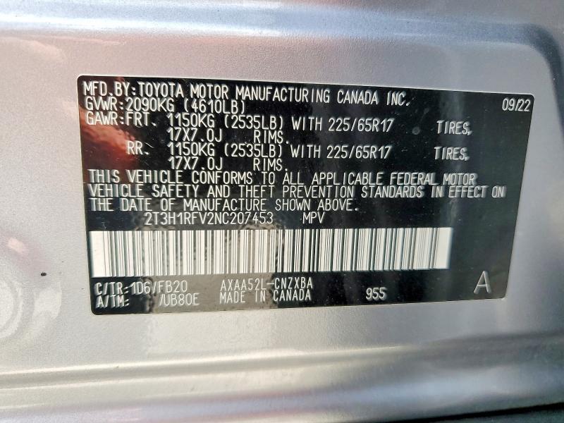2022 Toyota Rav4 le