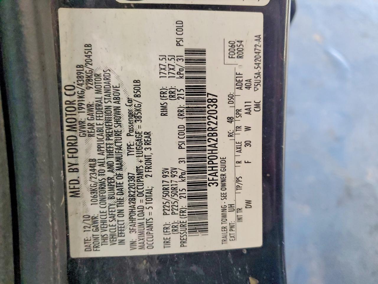 2011 Ford Fusion se