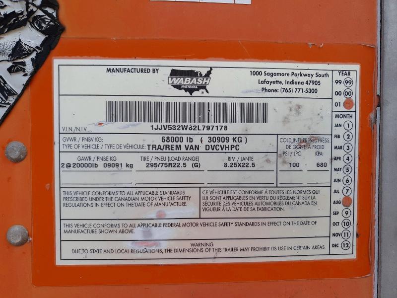 2002 Wabash Dvcvhpc dry van Trailer