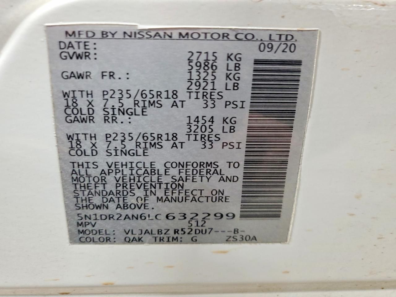 2020 Nissan Pathfinder s