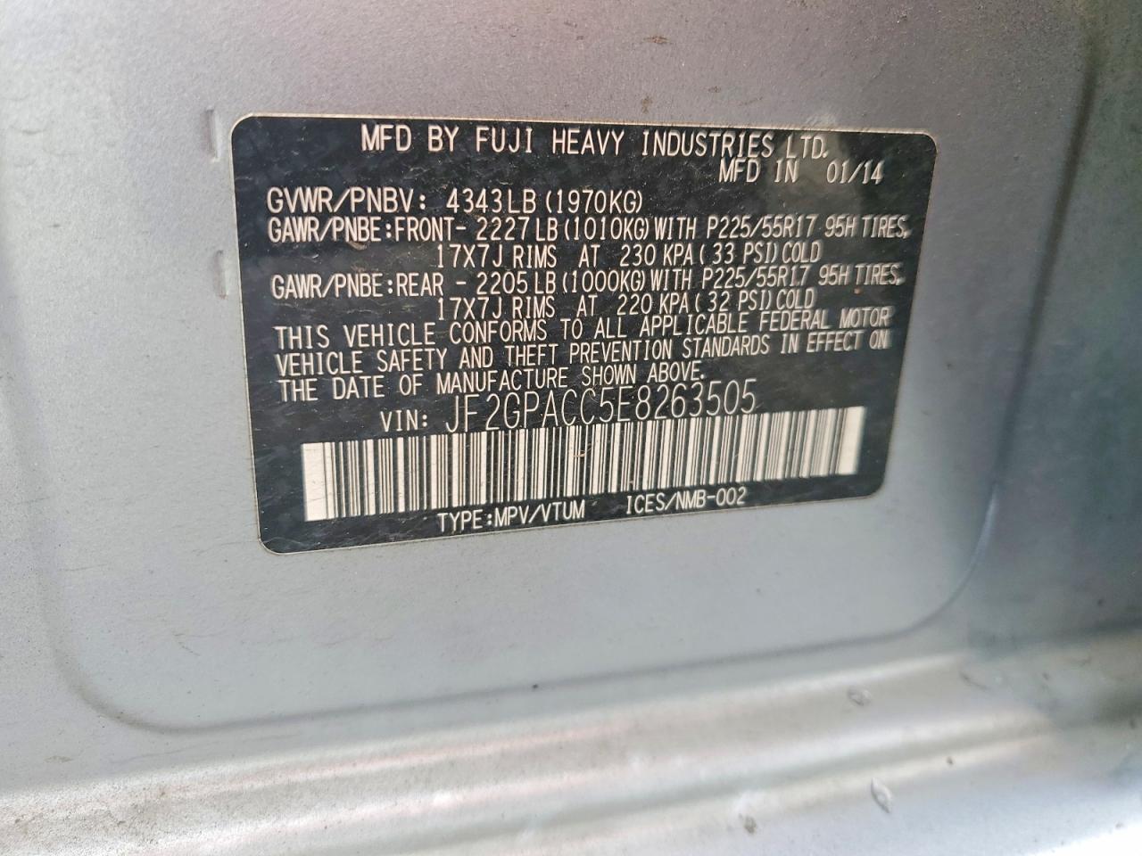 2014 Subaru Xv Crosstrek 2.0 Premium