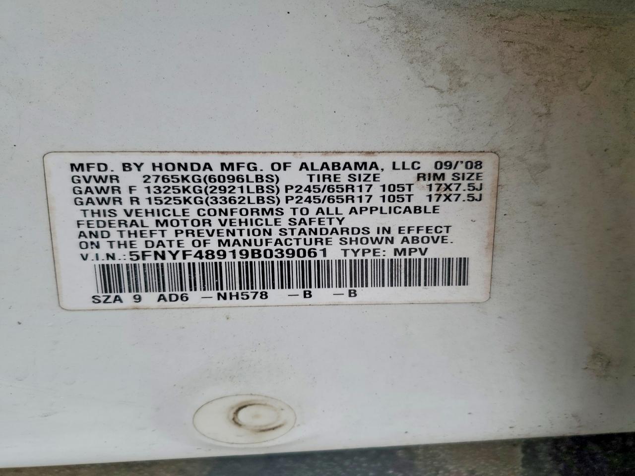 2009 Honda Pilot Touring