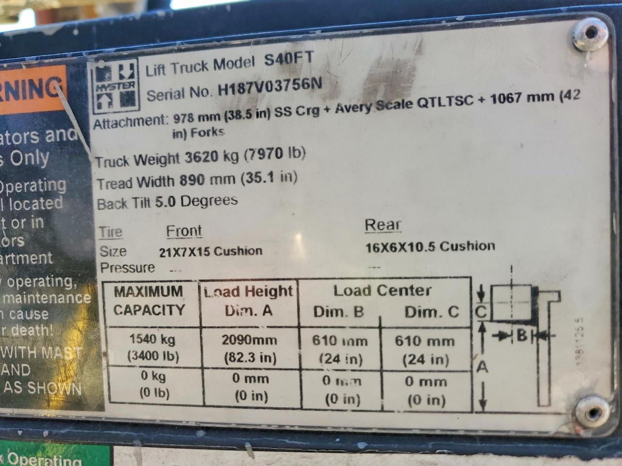 2016 Hyster Forklift