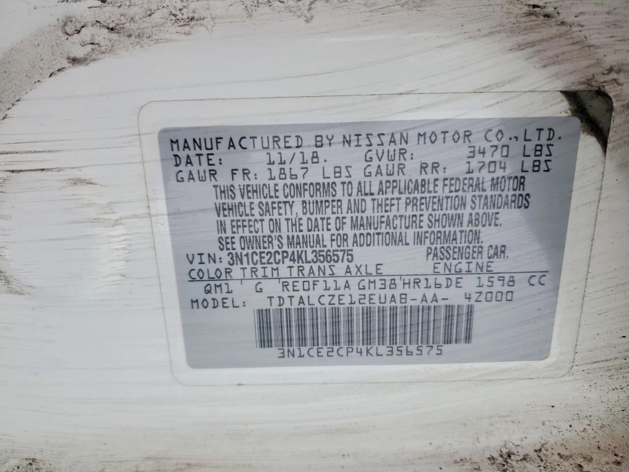 2019 Nissan Versa Note s