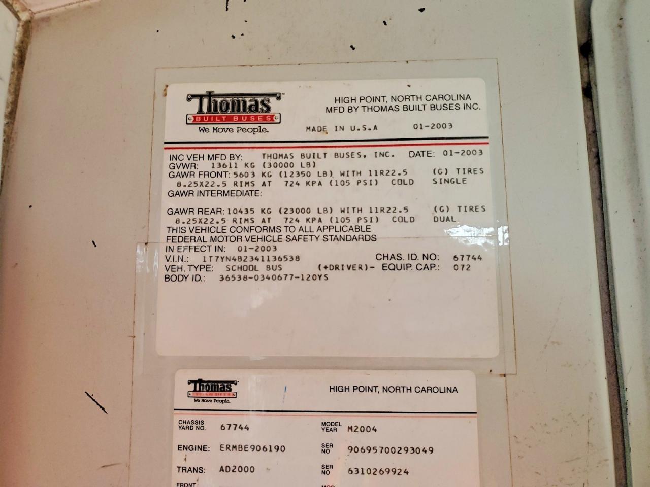 2004 Thomas School Bus-school bus