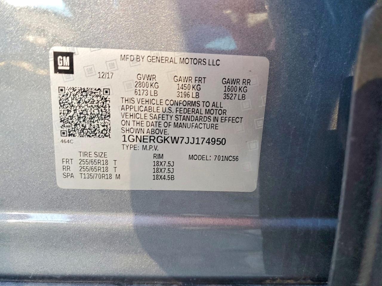 2018 Chevrolet Traverse lt