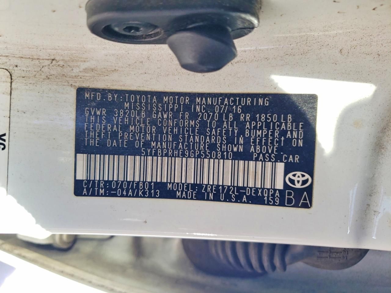 2016 Toyota Corolla eco