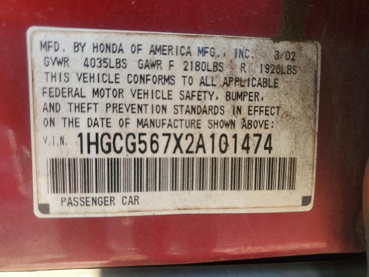 2002 Honda Accord se