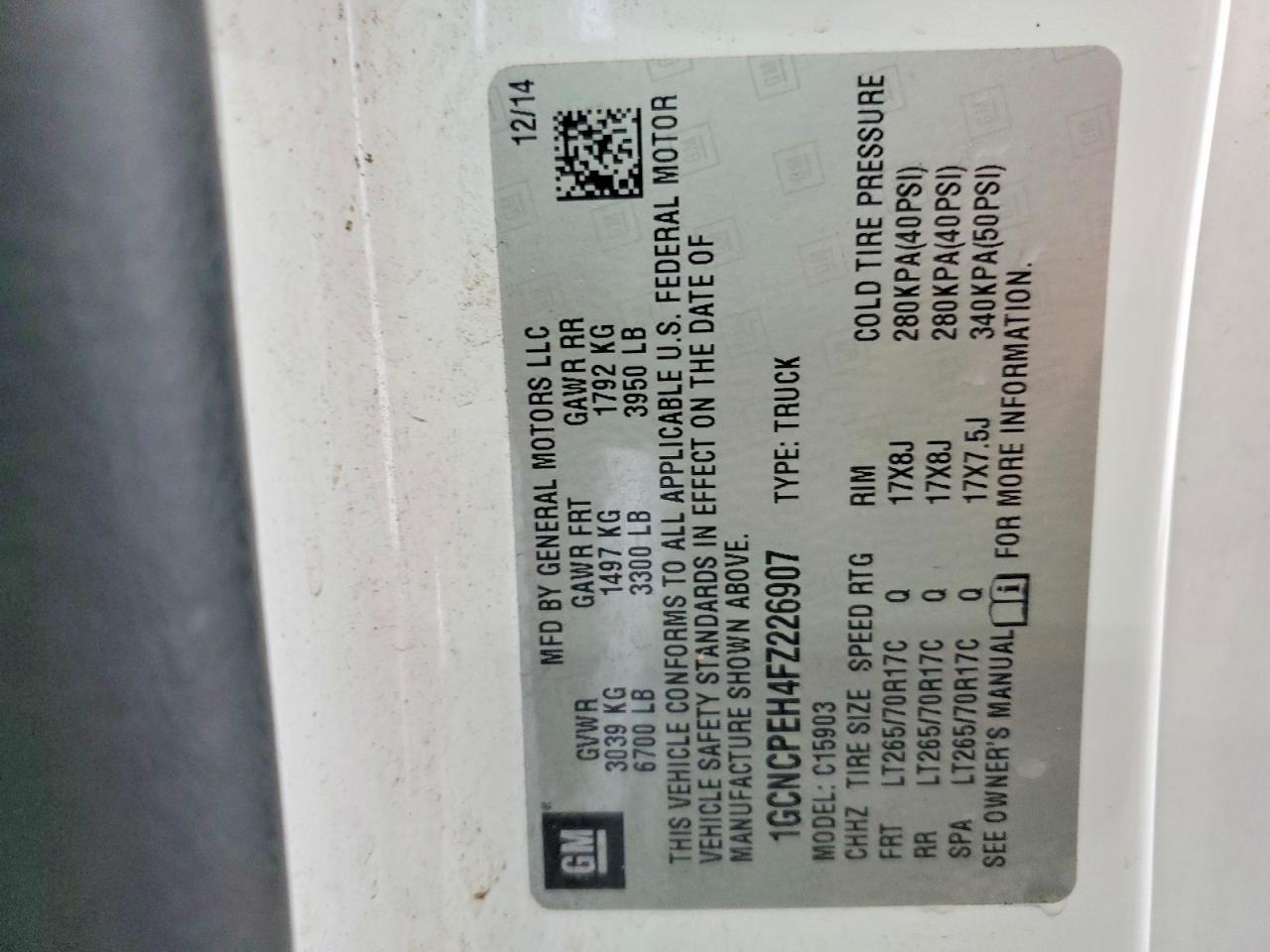 2015 Chevrolet Silverado 1500 Utility / Service Truck