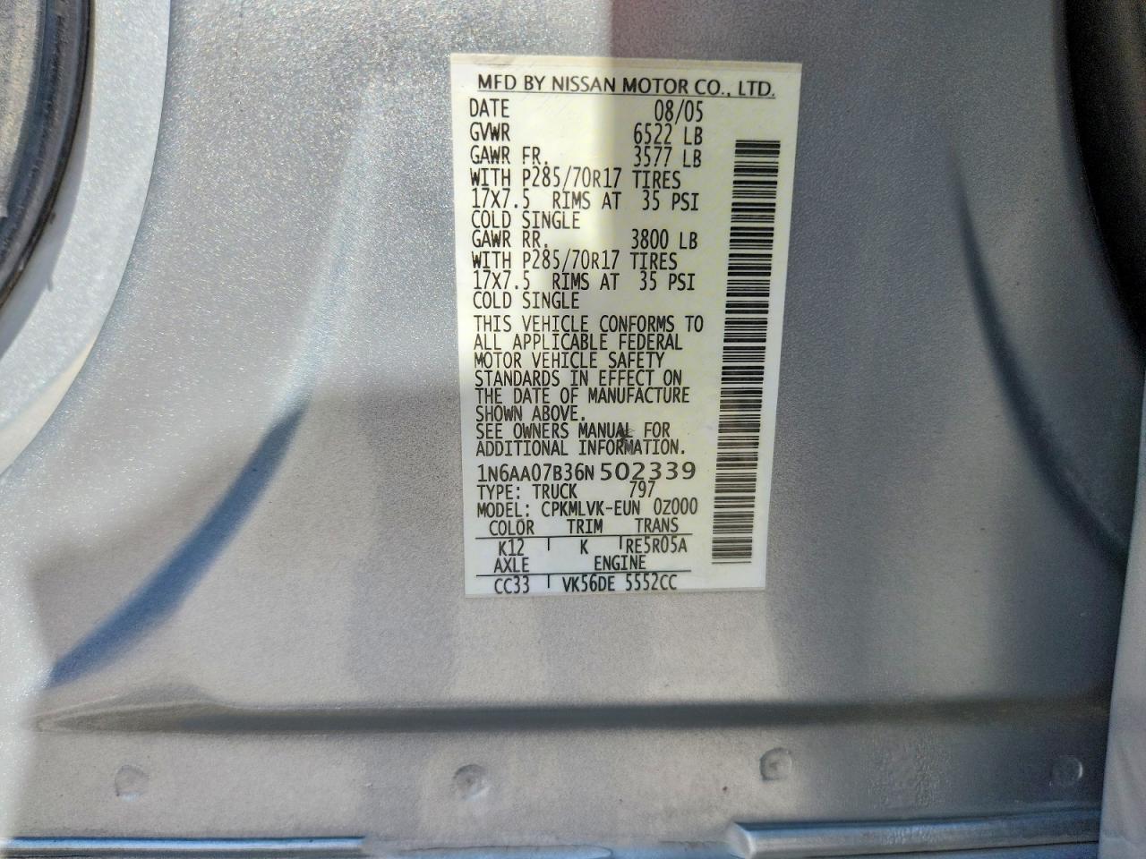 2006 Nissan Titan XE
