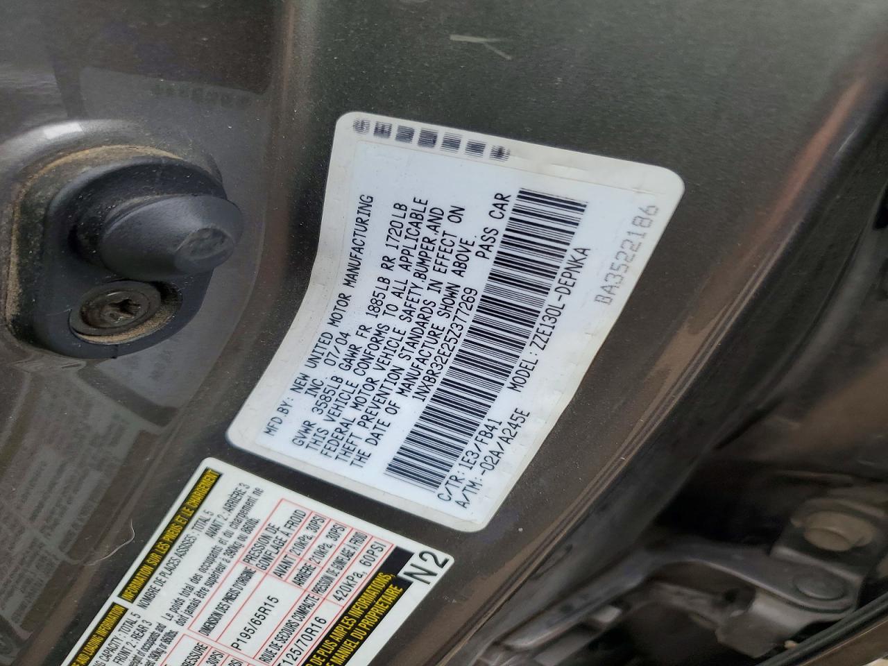 2005 Toyota Corolla le