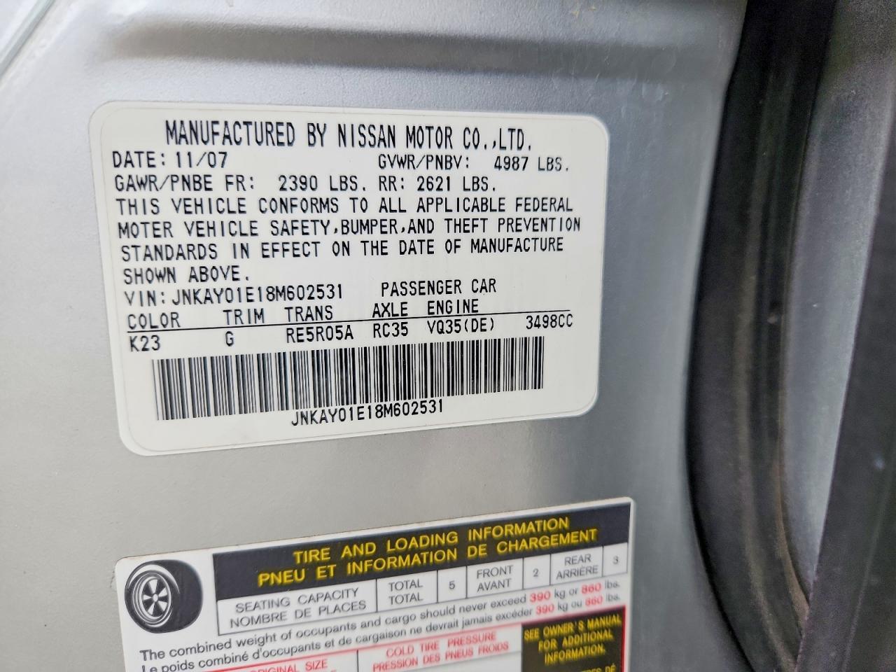2008 Infinity M35 Base