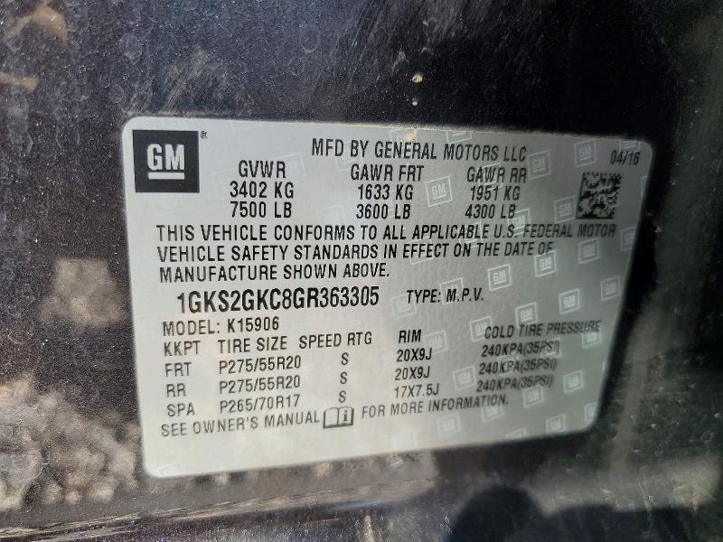 2016 GMC Yukon xl K1500 slt