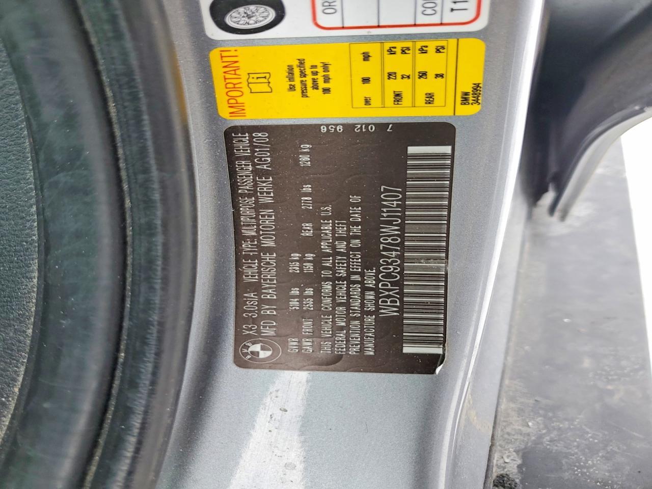 2008 BMW X3 3.0si