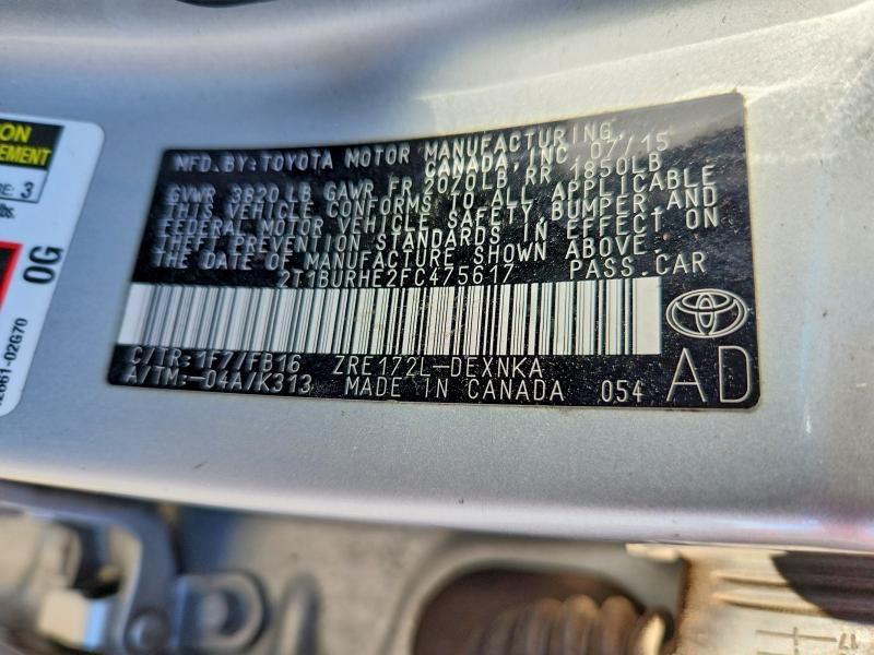 2015 Toyota Corolla l