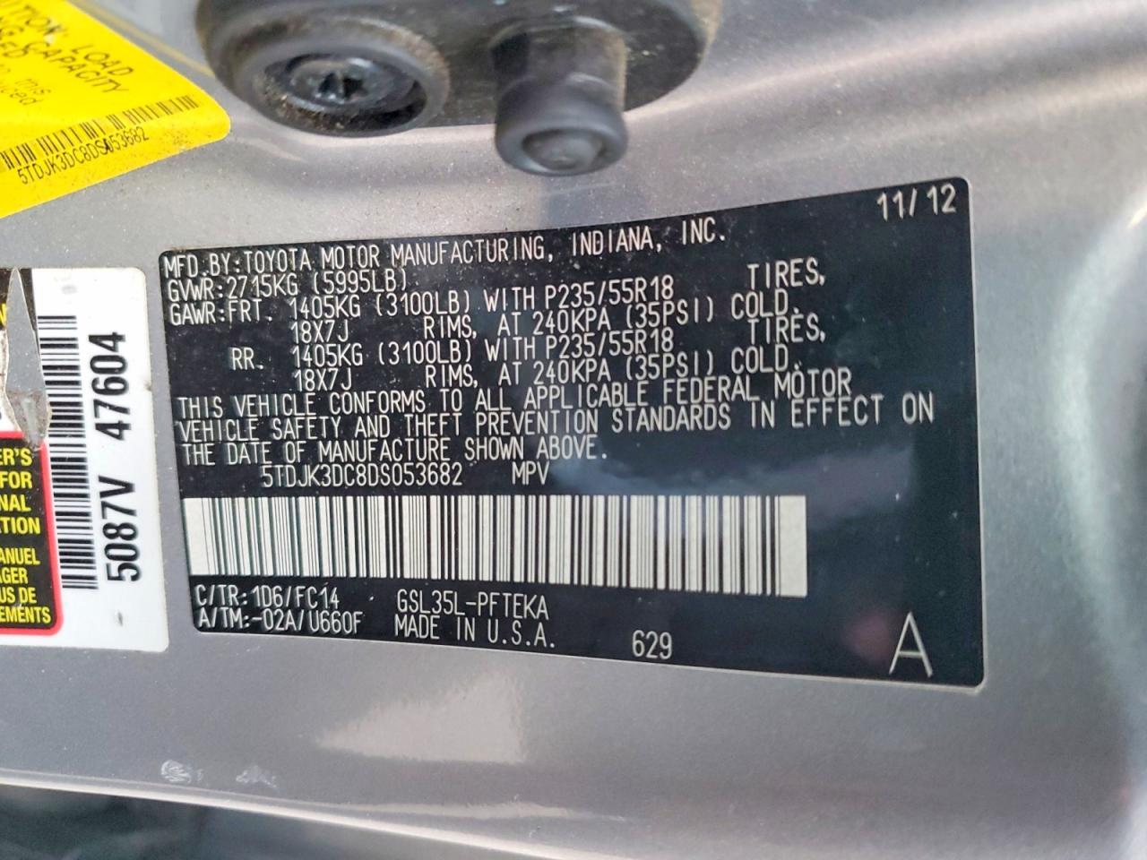 2013 Toyota Sienna le