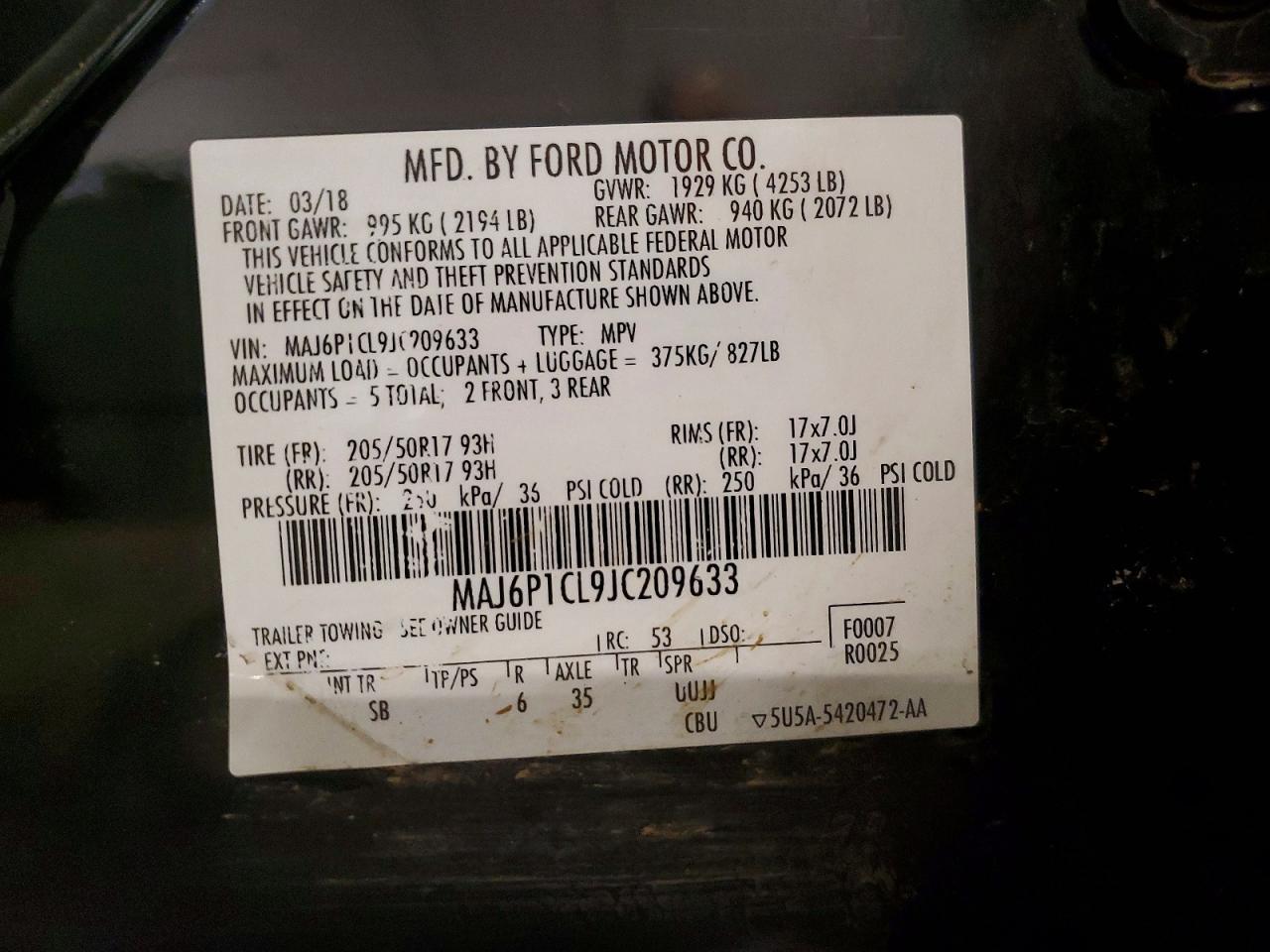 2018 Ford Ecosport ses