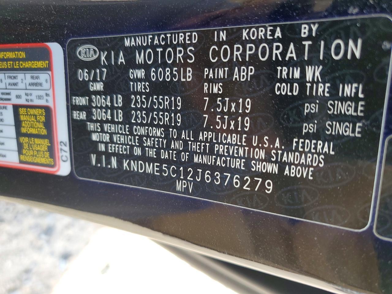 2018 KIA Sedona sxl