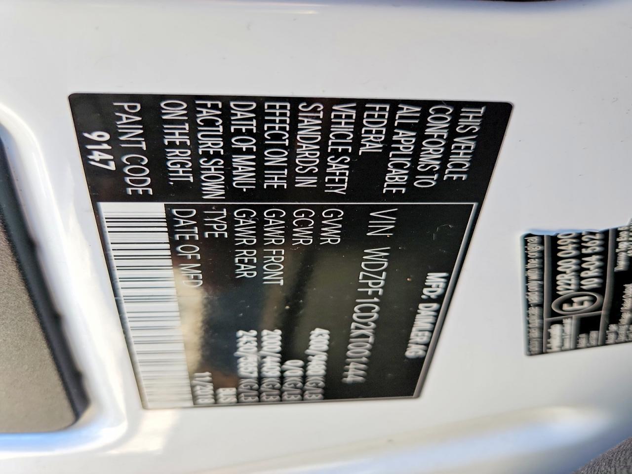 2019 Mercedes-Benz Sprinter 2500/3500