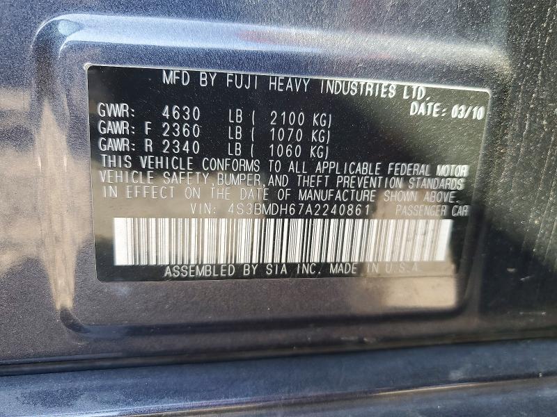 2010 Subaru Legacy 3.6r Premium