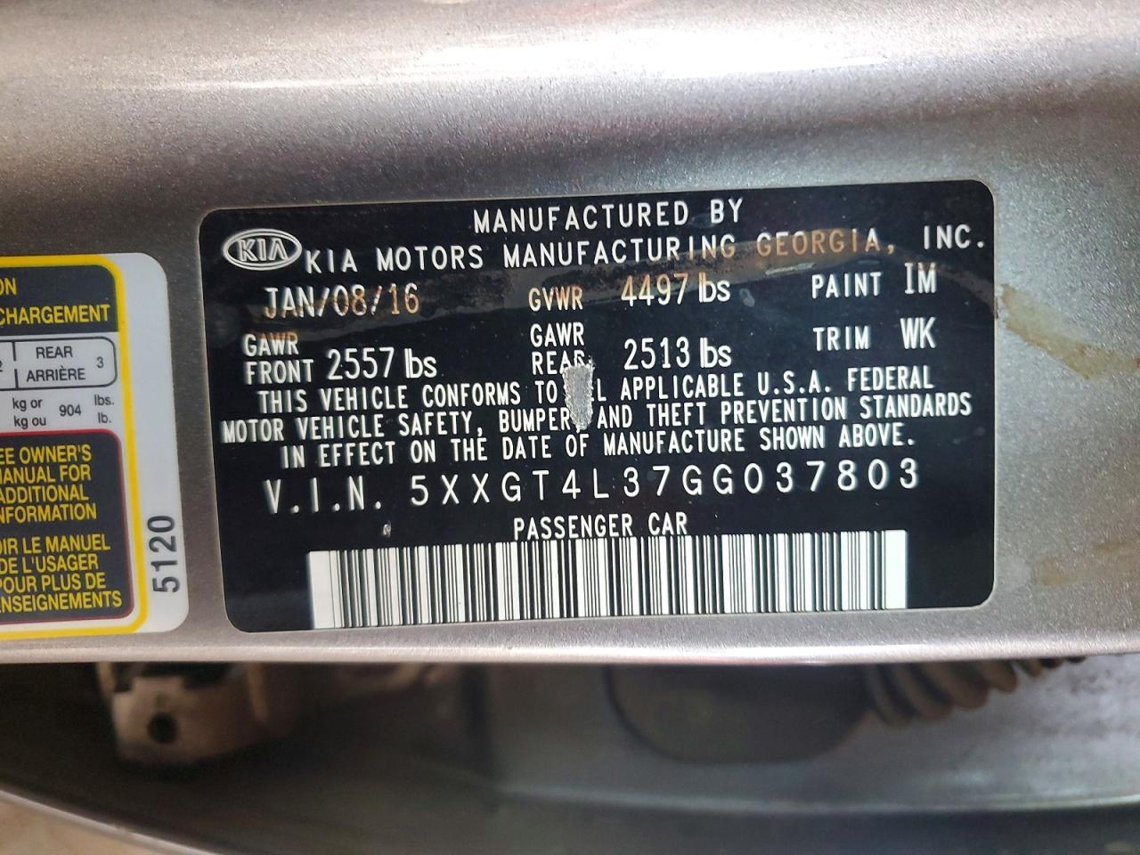 2016 KIA Optima lx