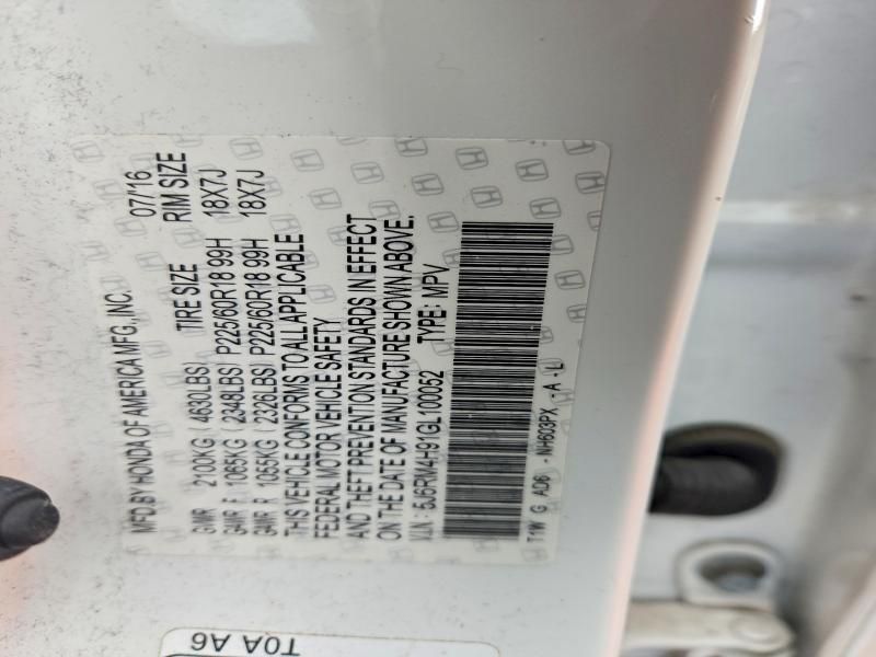 2016 Honda Cr-v Touring