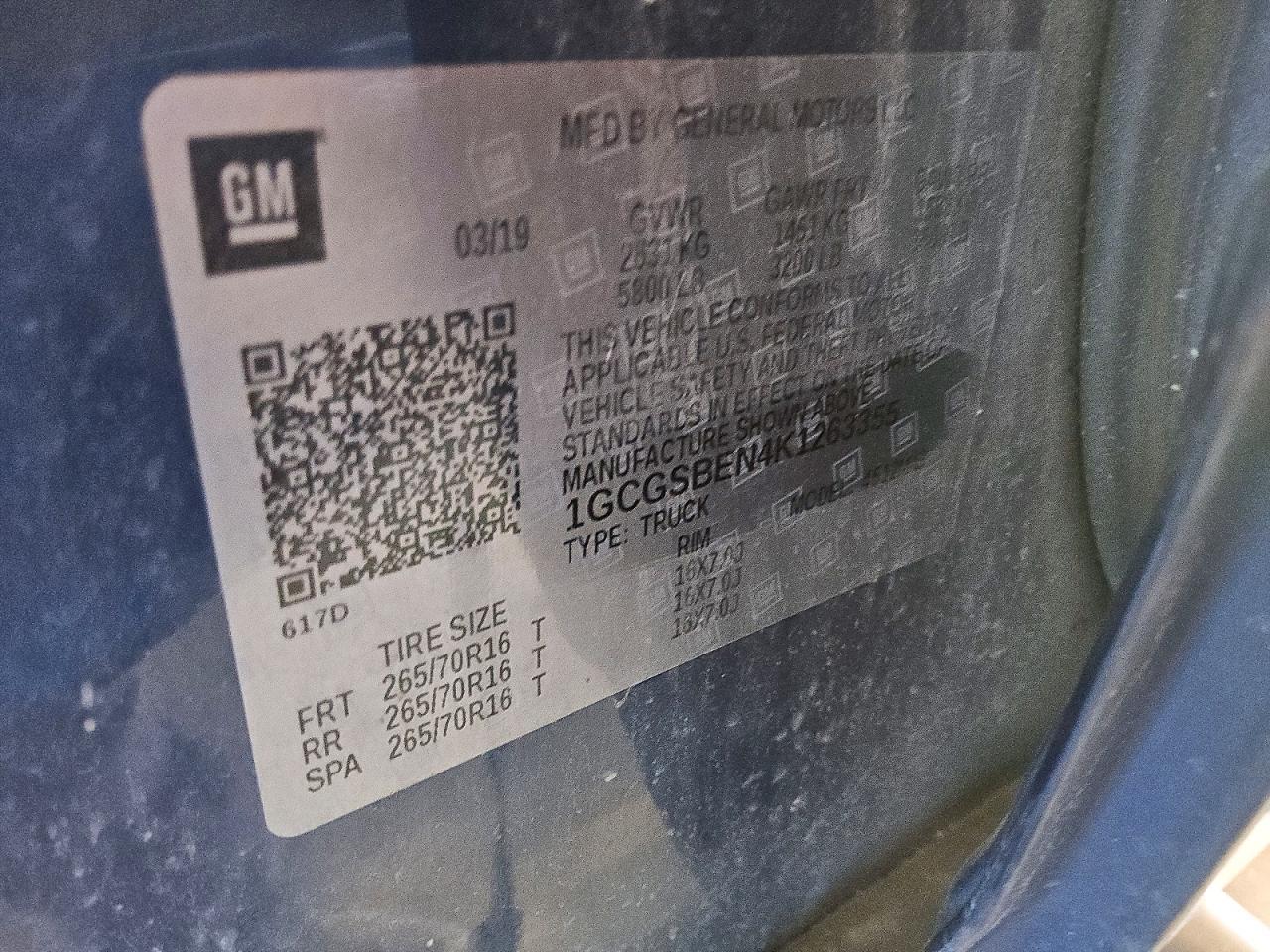 2019 Chev Colorado