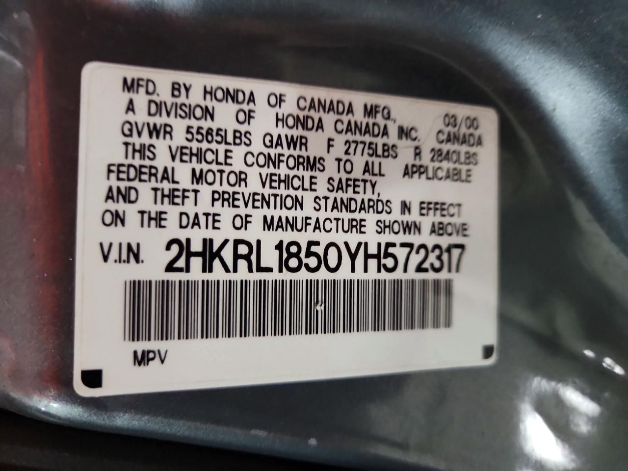 2000 Honda Odyssey lx