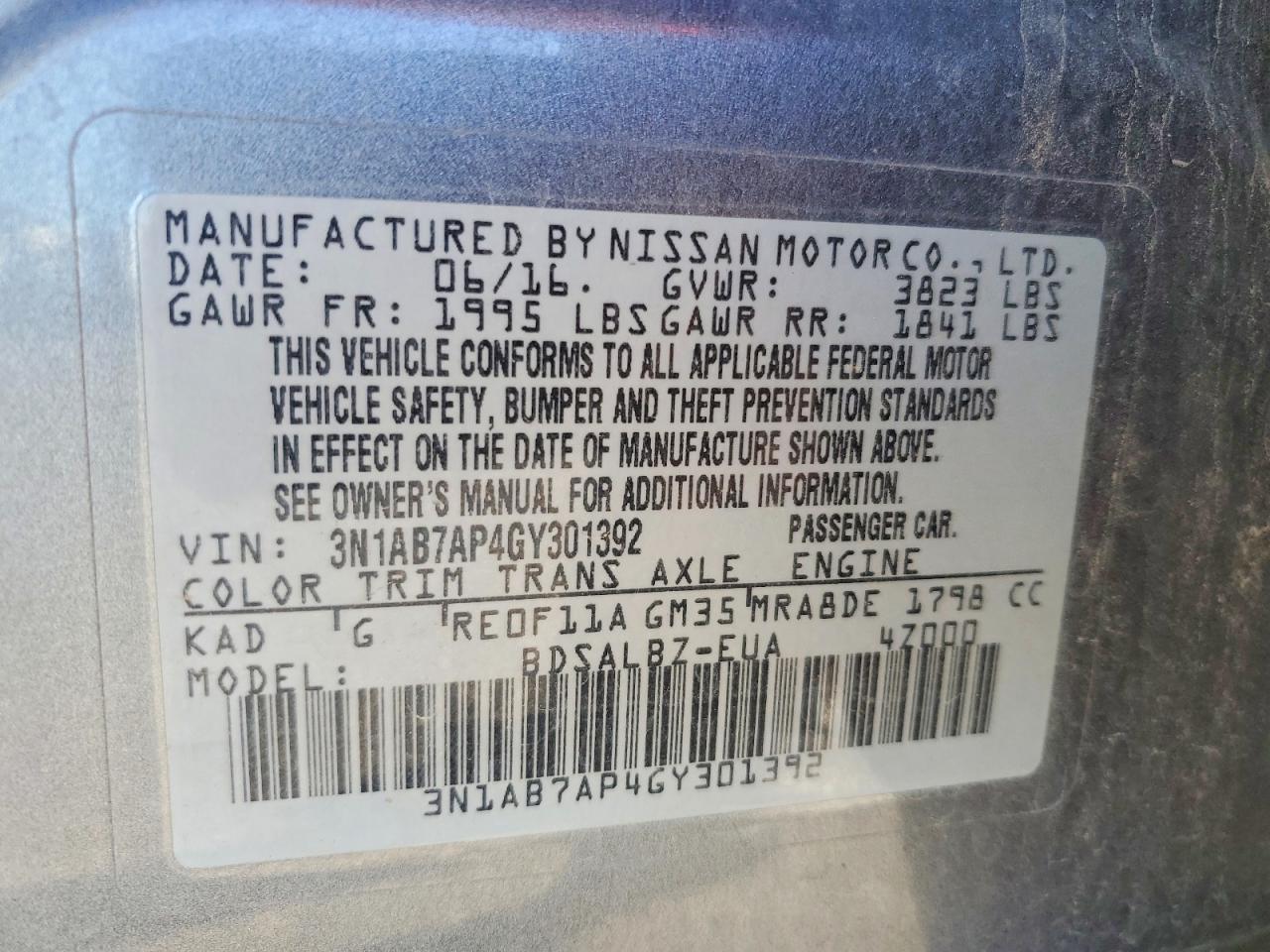 2016 Nissan Sentra s