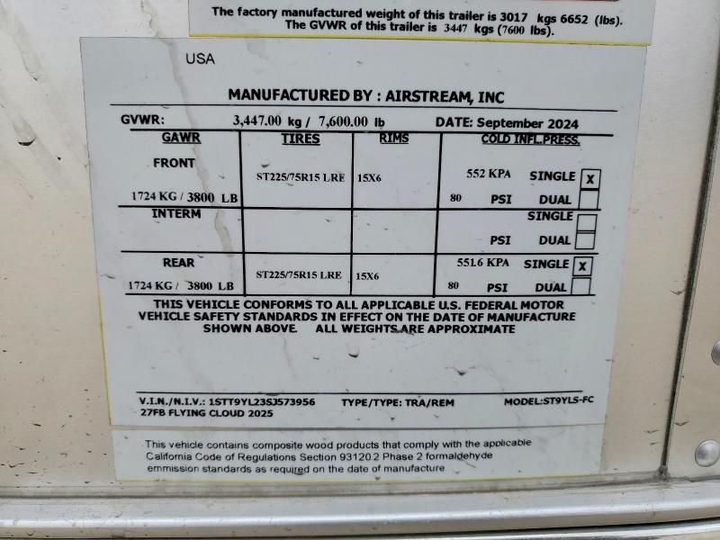 2025 Airstream Travel Trailer
