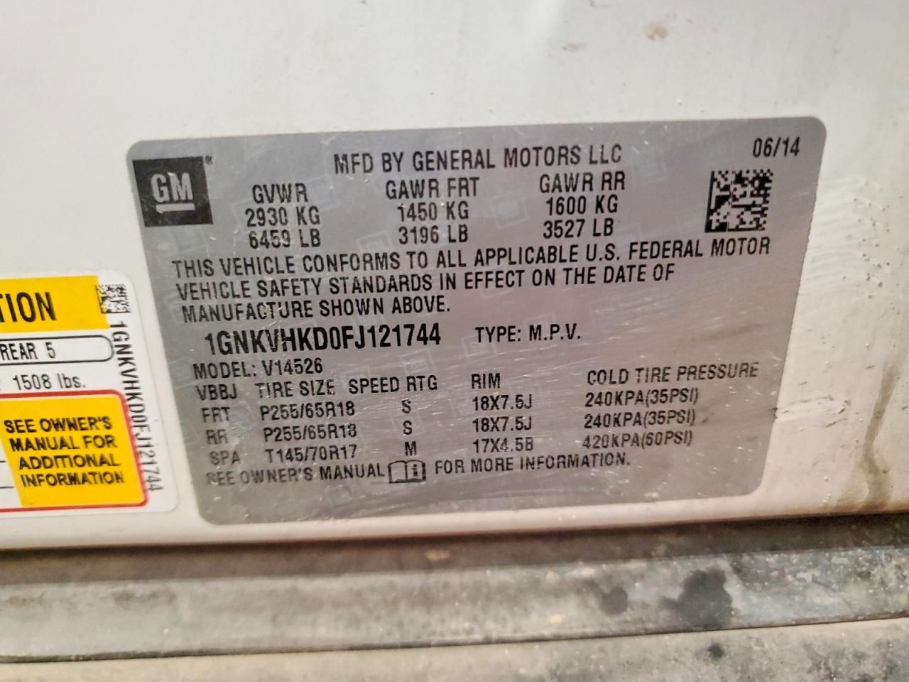 2015 Chevrolet Traverse lt