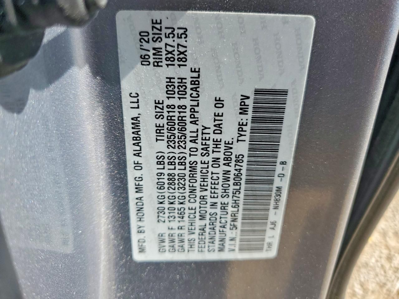 2020 Honda Odyssey exl