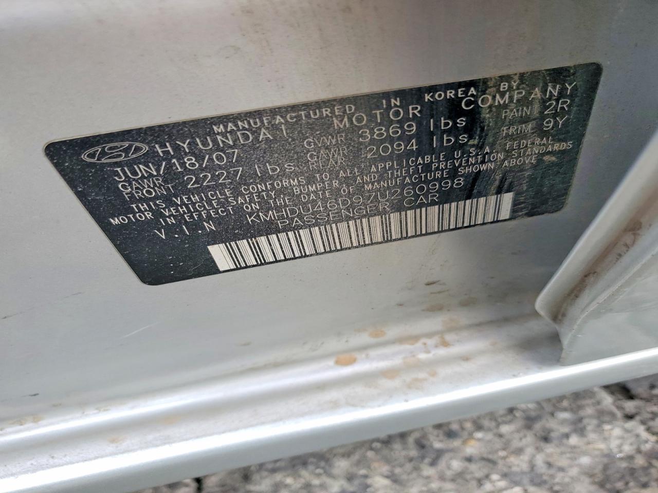 2007 Hyundai Elantra gls
