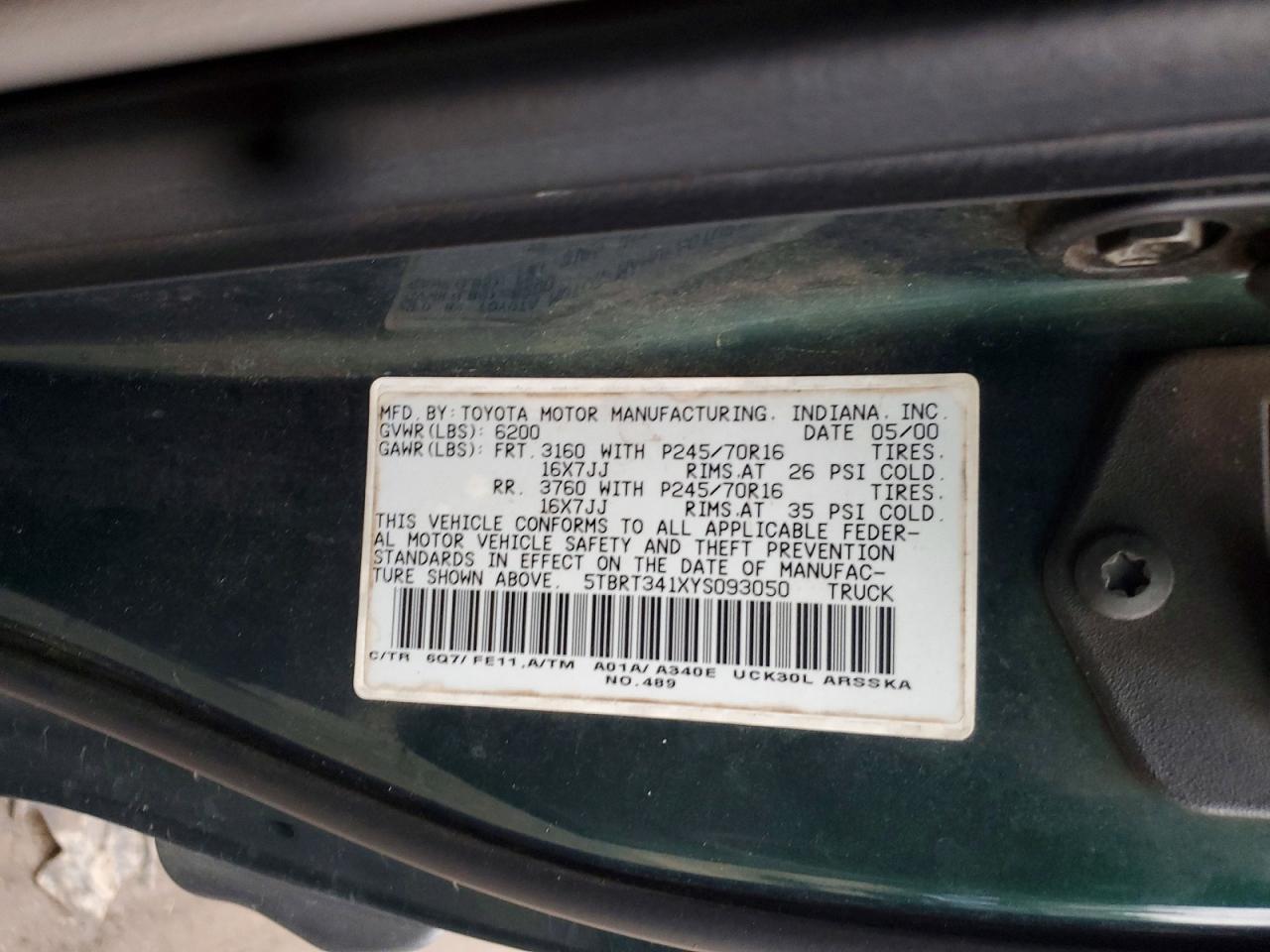 2000 Toyota Tundra Access cab