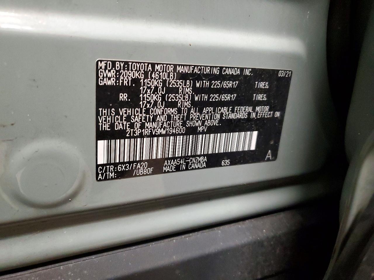 2021 Toyota Rav4 xle