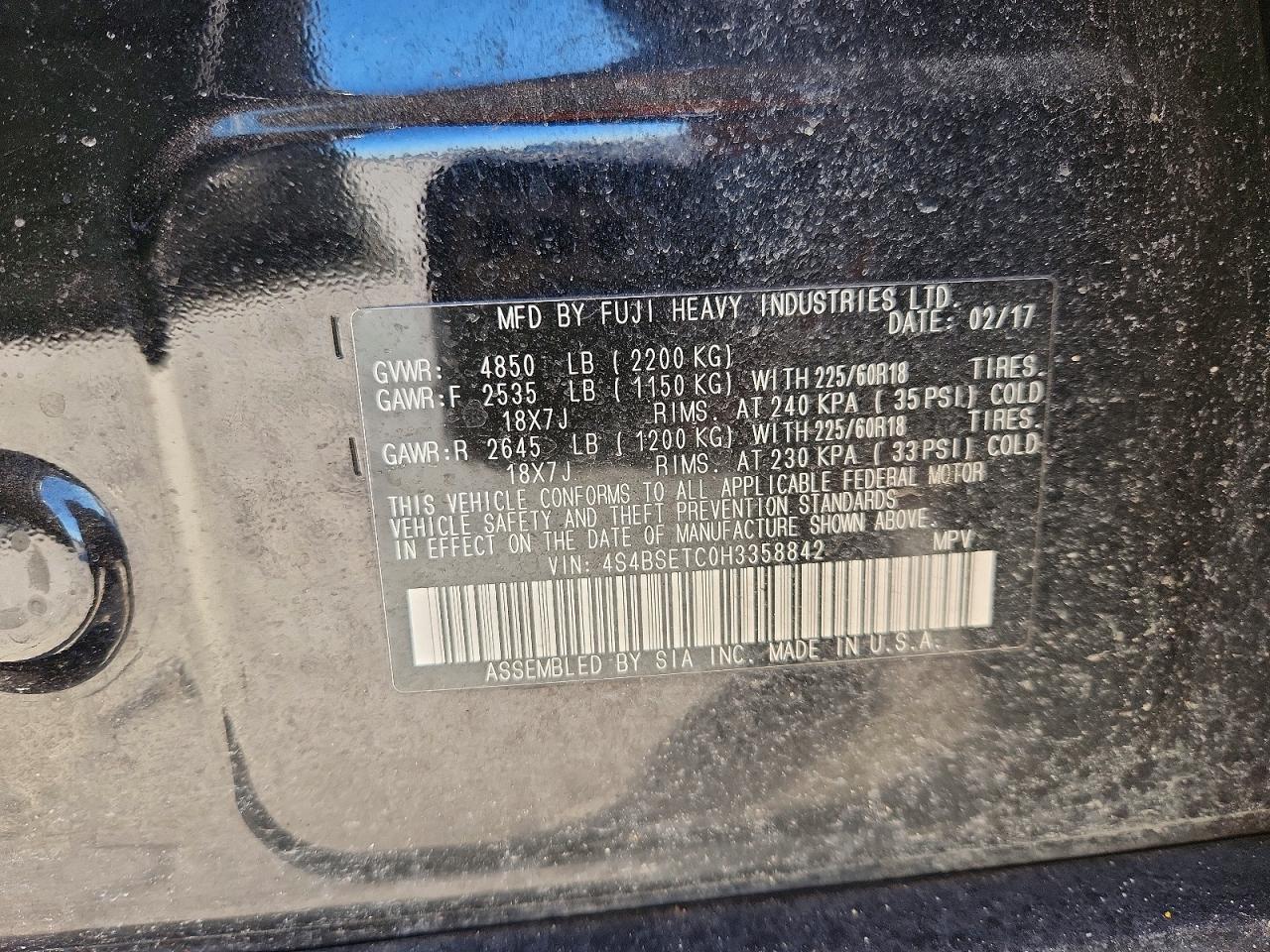 2017 Subaru Outback Touring