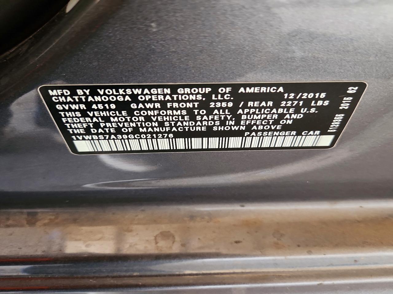 2016 Volkswagen Passat se