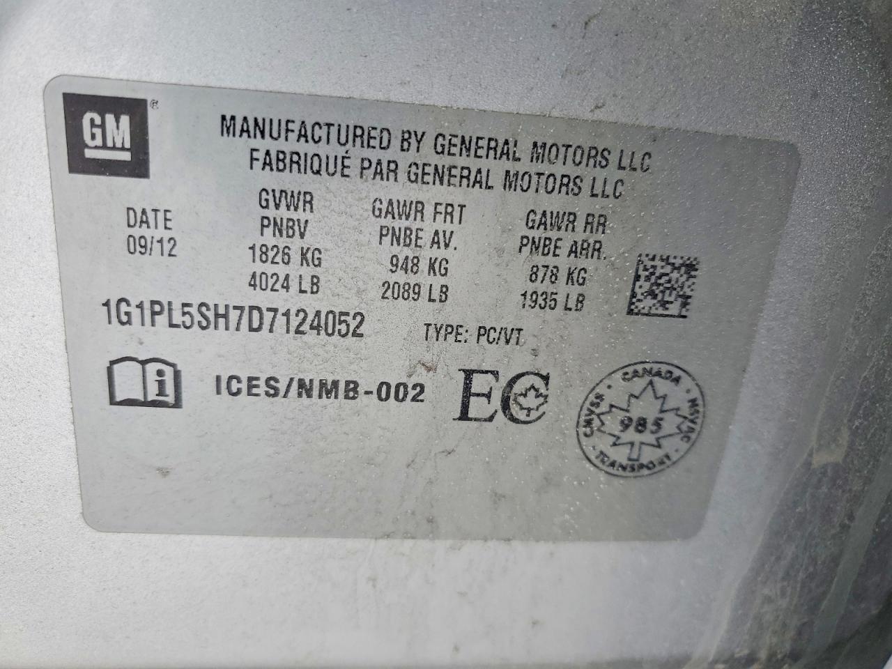 2013 Chevrolet Cruze ls