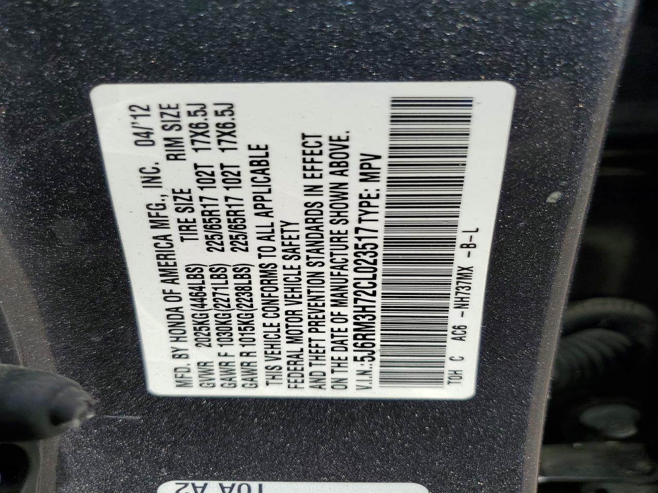 2012 Honda Cr-v exl