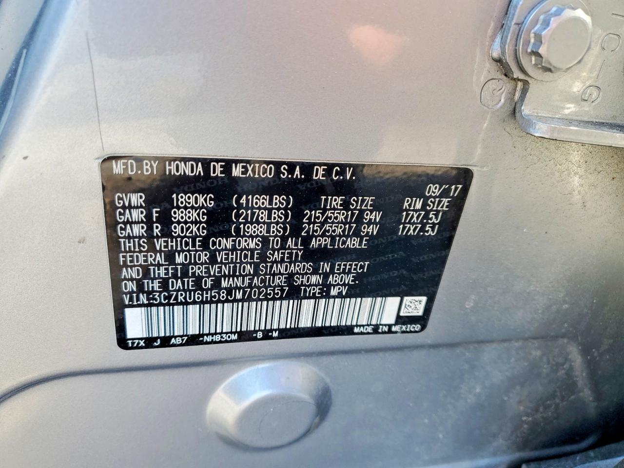 2018 Honda Hr-v ex