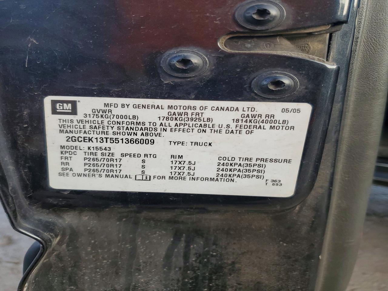 2005 Chevrolet Silverado K1500