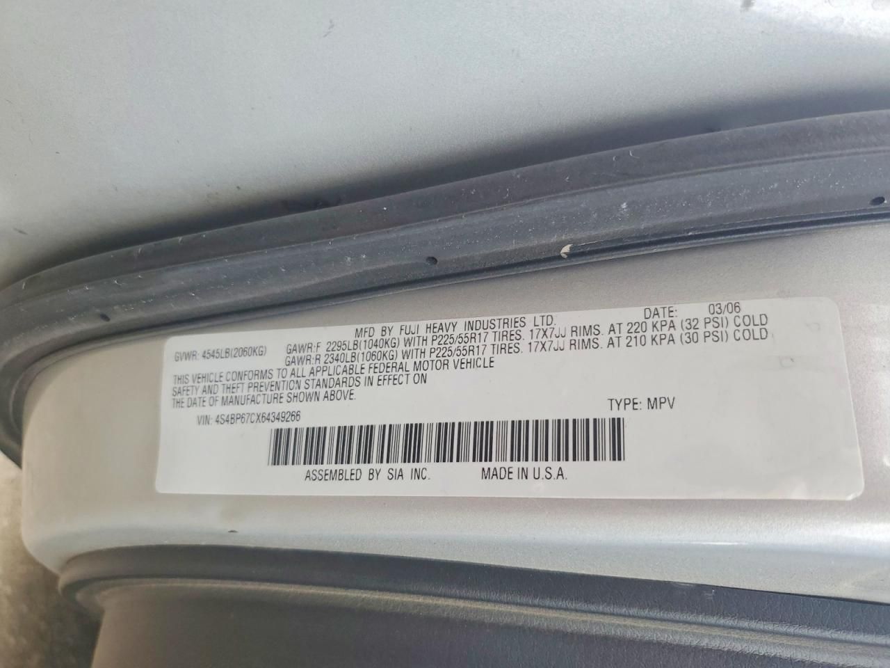 2006 Subaru Legacy Outback 2.5 xt Limited