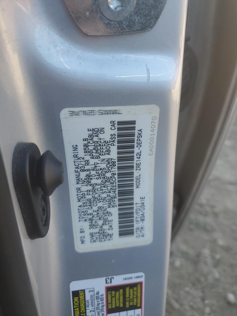 2012 Toyota Corolla Base