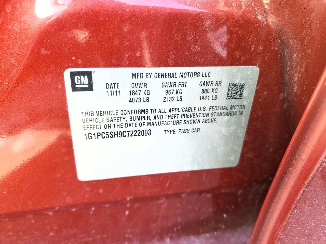 2012 Chevrolet Cruze ls