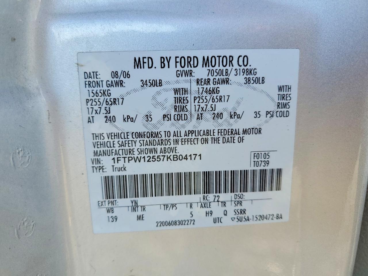 2007 Ford F150 Supercrew