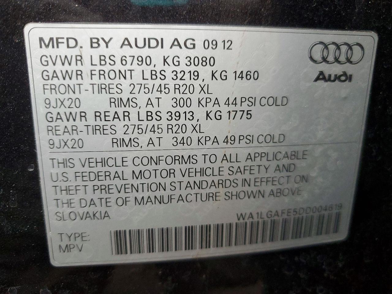 2013 Audi Q7 Premium Plus